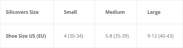 Silicovers Non-Slip Shoe Covers Size Chart