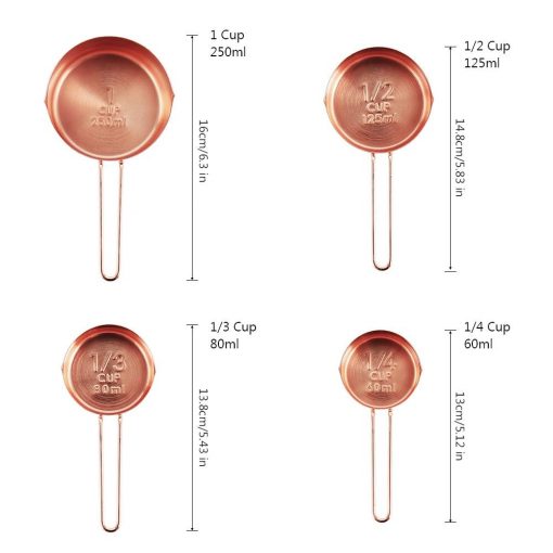 4pc Copper Measuring Cup Set - Image 4