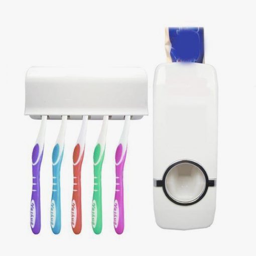 Automatic Toothpaste Dispenser With Toothbrush Holder