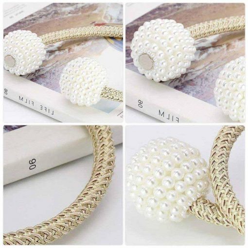 Pearl Curtain Tiebacks with Strong Magnetic Clips, 2 pcs - Image 2