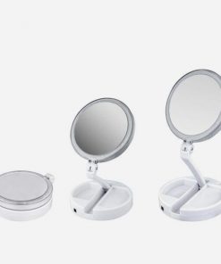 LED Lighted Folding Vanity and Travel Mirror