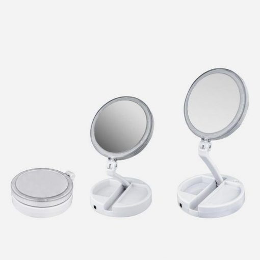 LED Lighted Folding Vanity and Travel Mirror - Image 2