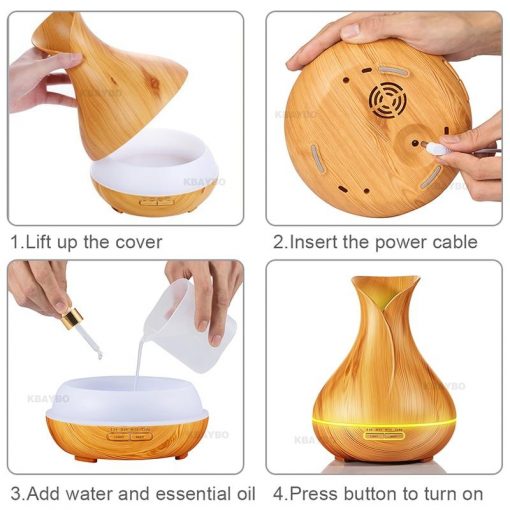 400mL Essential Oil Diffuser and Humidifier w/ Mood LED Lights - Image 6