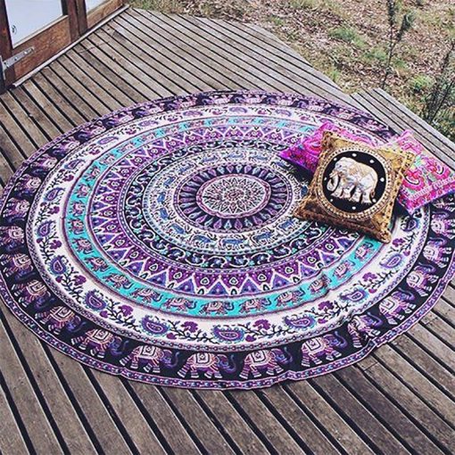 Elephant Mandala Beach Mat