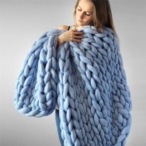 Handmade Chunky Knit Blanket - Image 4