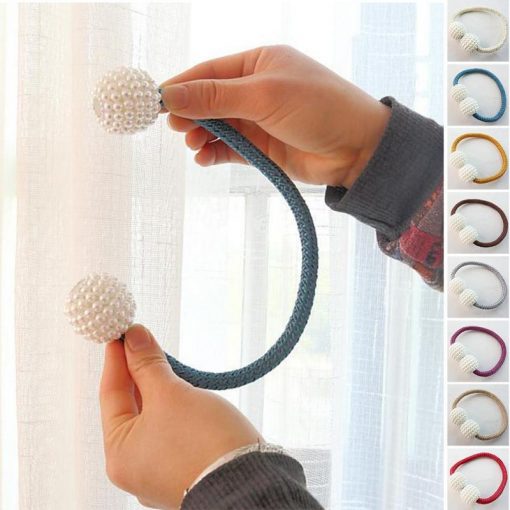 Pearl Curtain Tiebacks with Strong Magnetic Clips, 2 pcs