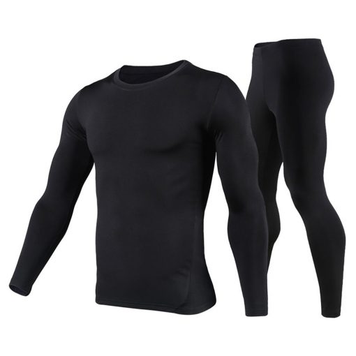 Men's Fleece Lined Thermal Underwear Set Motorcycle Skiing Base Layer Winter Warm Long Johns Shirts & Tops Bottom Suit - Image 6