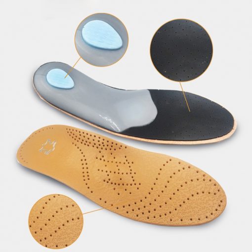 Unisex Premium Leather Orthotic Shoe Insoles - Image 3