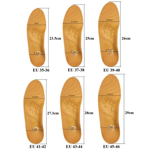 Unisex Premium Leather Orthotic Shoe Insoles - Image 5