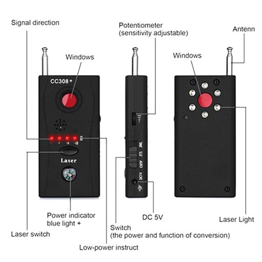 Anti Spy RF Detector Wireless Bug Detector Signal for Hidden Camera - Image 5