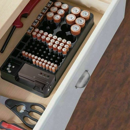 Battery Storage Organizer Holder with Tester