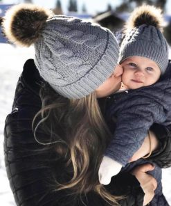 “Mommy & Me” Matching Faux Fur Beanies