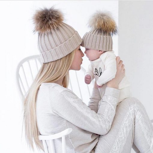 "Mommy & Me" Matching Faux Fur Beanies - Image 4