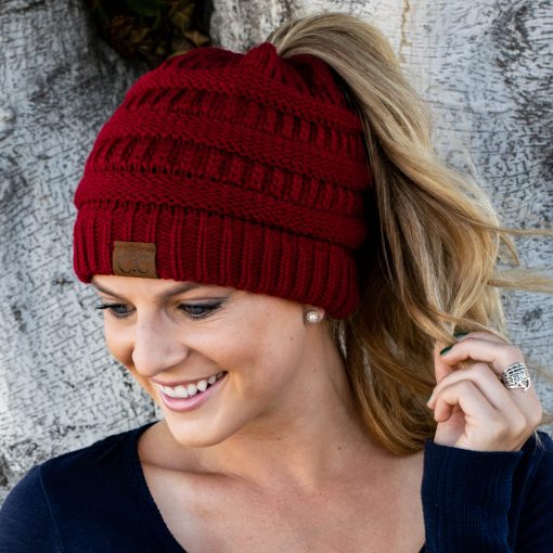 Soft Knit Ponytail Beanie - Image 5