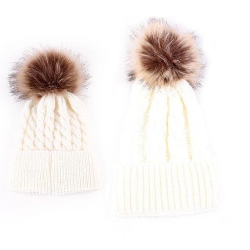 "Mommy & Me" Matching Faux Fur Beanies - Image 3