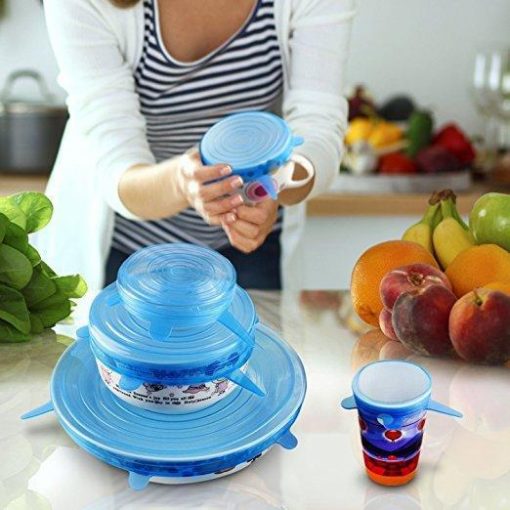 Reusable Silicone Stretch Lids for Kitchen (6 Pieces) - Image 5