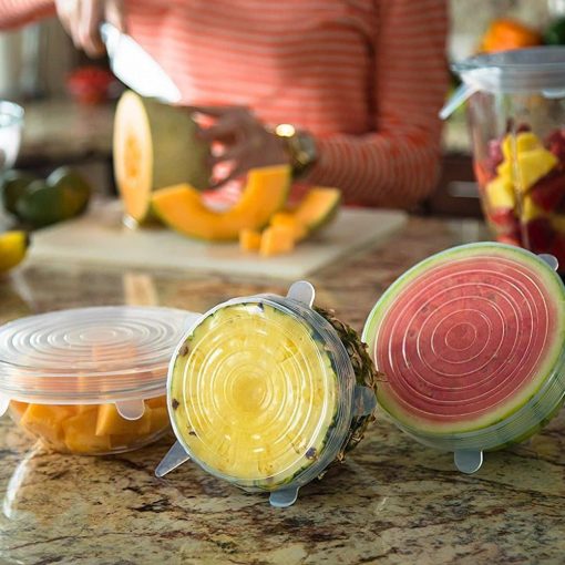 Reusable Silicone Stretch Lids for Kitchen (6 Pieces)