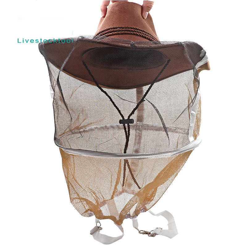 Beekeeping Beekeeper Cowboy Hat Mosquito Bee Insect Face Veil Net Protecto 