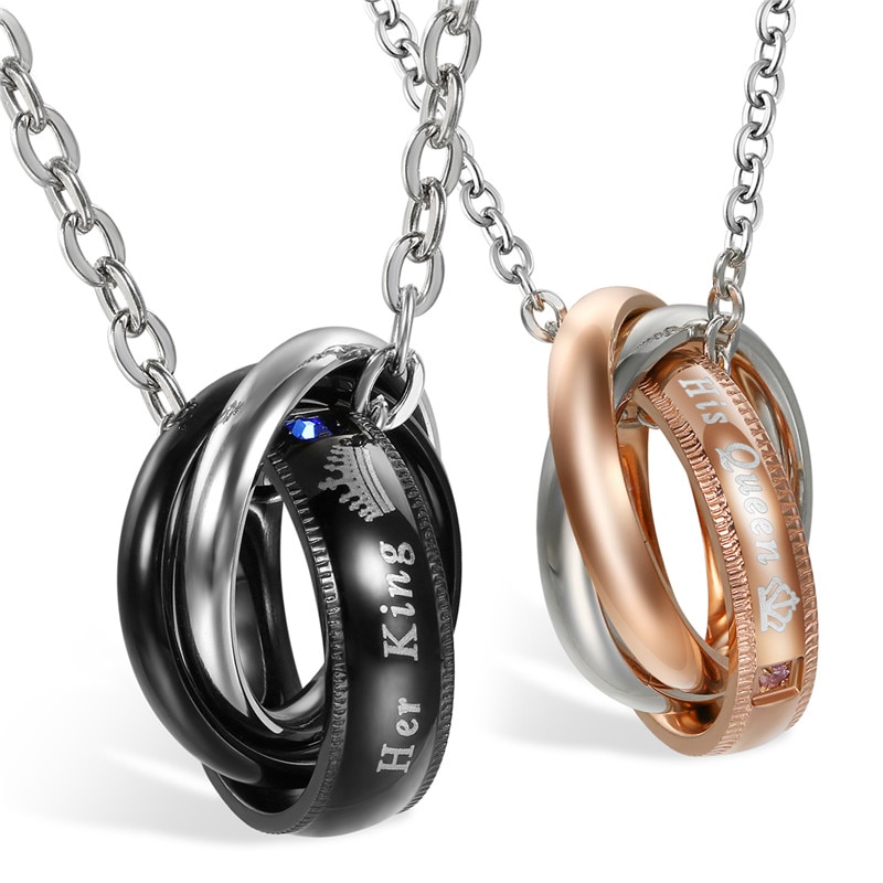 "His Queen" & "Her King" Lover Stainless Steel Couple Bracelets