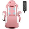 Massage Gaming Recliner Reclining Racing Chair Swivel with Cup Holder & Pillow