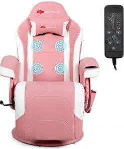 Massage Gaming Chair Reclining Racing Chair Swivel