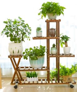 Wooden Flower Shelf Storage Rack Plant Holder 5 Tiers
