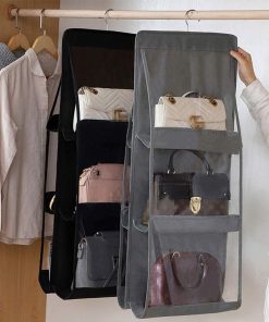 Hanging Clutch Garment Bag Lightweight Clear Suit Bags Set of 6 Organizer Purse Breathable Dust Cover for Closet Clutch Purse Storage