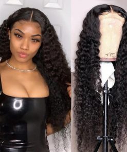 Brazilian Hair Deep Wave Wig 4×4 Transparent Lace Closure Wig 150% Density Human Hair Wig bling hair