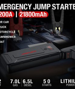 Battery Starter for Car – TOPVISION 2200A Peak 21800mAh Portable Car Jump Starter