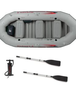 Intex Mariner 4-Person Inflatable River Lake Dinghy Boat and Oars Set