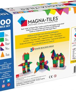 Magna Tiles 100-Piece Clear Colors Set – The Original Magnetic Blocks Tiles For Creative Open-Ended Play