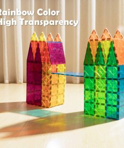 Cossy Kids Magnet Toys Magnetic Tiles – 120 PCs Magnetic Building Blocks