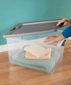 Sterilite 64 Quart Clear Storage Tote with Lids – Lot of 6
