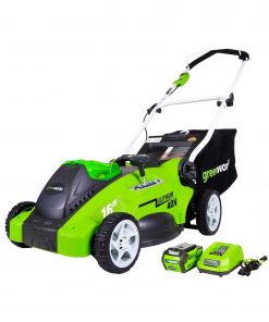 Greenworks 40V 16″ Cordless Electric Lawn Mower, 4.0Ah Battery and Charger Included