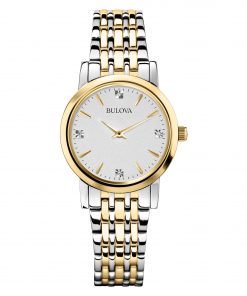Bulova Classic Quartz Ladies Watch, Stainless Steel Diamond