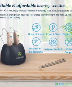 EarCentric Rechargeable Hearing Aids with Charging Base