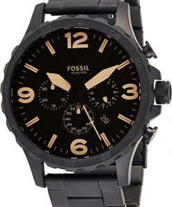Fossil Men’s Nate Chronograph Black Stainless Steel Watch(Style: JR1356)