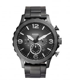 Fossil Men’s Nate Chronograph Smoke Stainless Steel Watch (Style: JR1437)