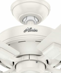 Hunter 52″ Crestfield Fresh White Ceiling Fan with Led Light Kit and Pull Chain
