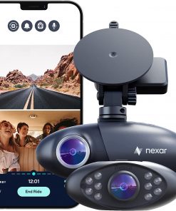 Nexar Pro Dual Dash Cam – HD Front Dash Cam and Interior Car Security Camera – Nexar Dash Cam Front and Rear – 32GB
