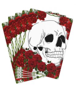 Skull Head Red Roses Poker Cards