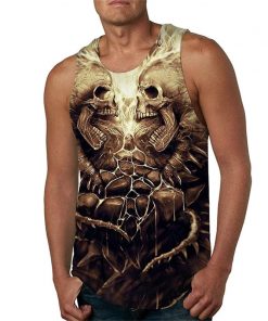 Gothic Two Skulls Tank Top for Men