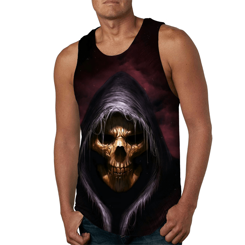 Gothic Skull Reaper Tank Top for Men
