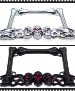 Motorcycle Skull & Flame Motorcycle License Plate Frame