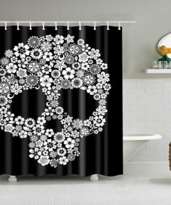 Skull Design Custom Waterproof Bathroom Curtain