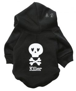 Pet Clothes Black Skull Hoodie for Small Dogs