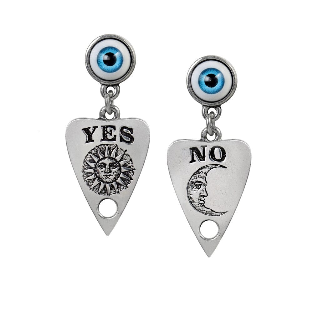 Ouija Ear Drop Earrings Engraved With Yes And No