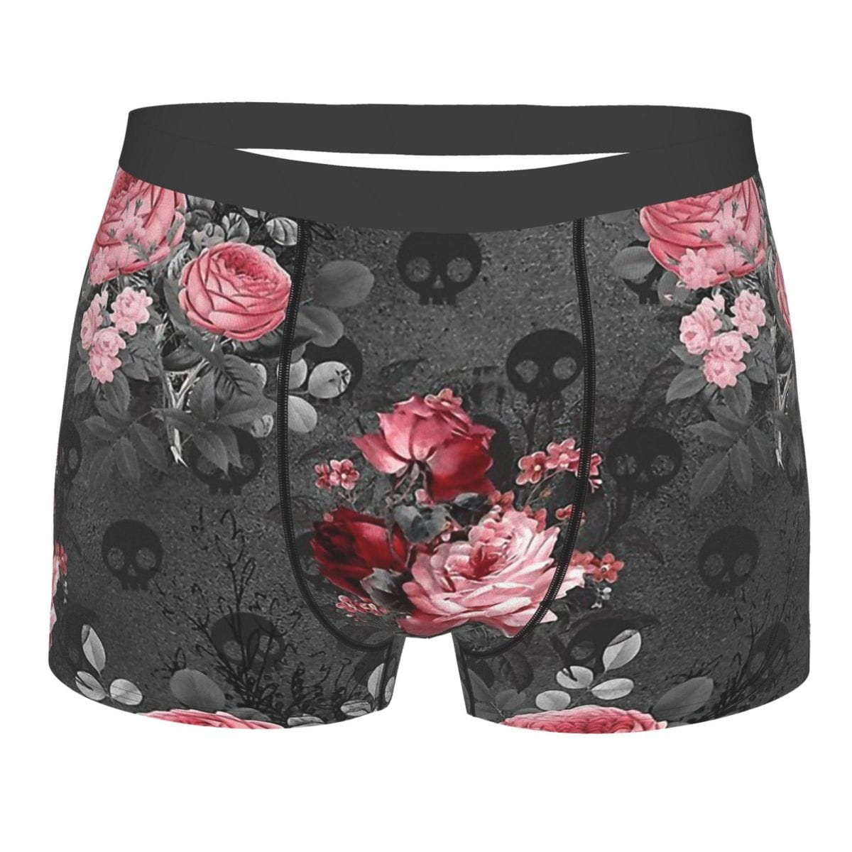 Men’s Gothic Roses And Skulls Pattern Comfortable Underwear