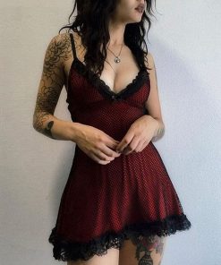Lace Patchwork Gothic Sling Dress