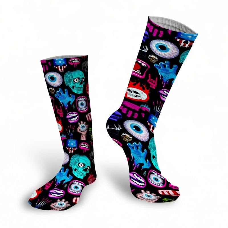 Skull Punk Floral Compression Cotton Socks